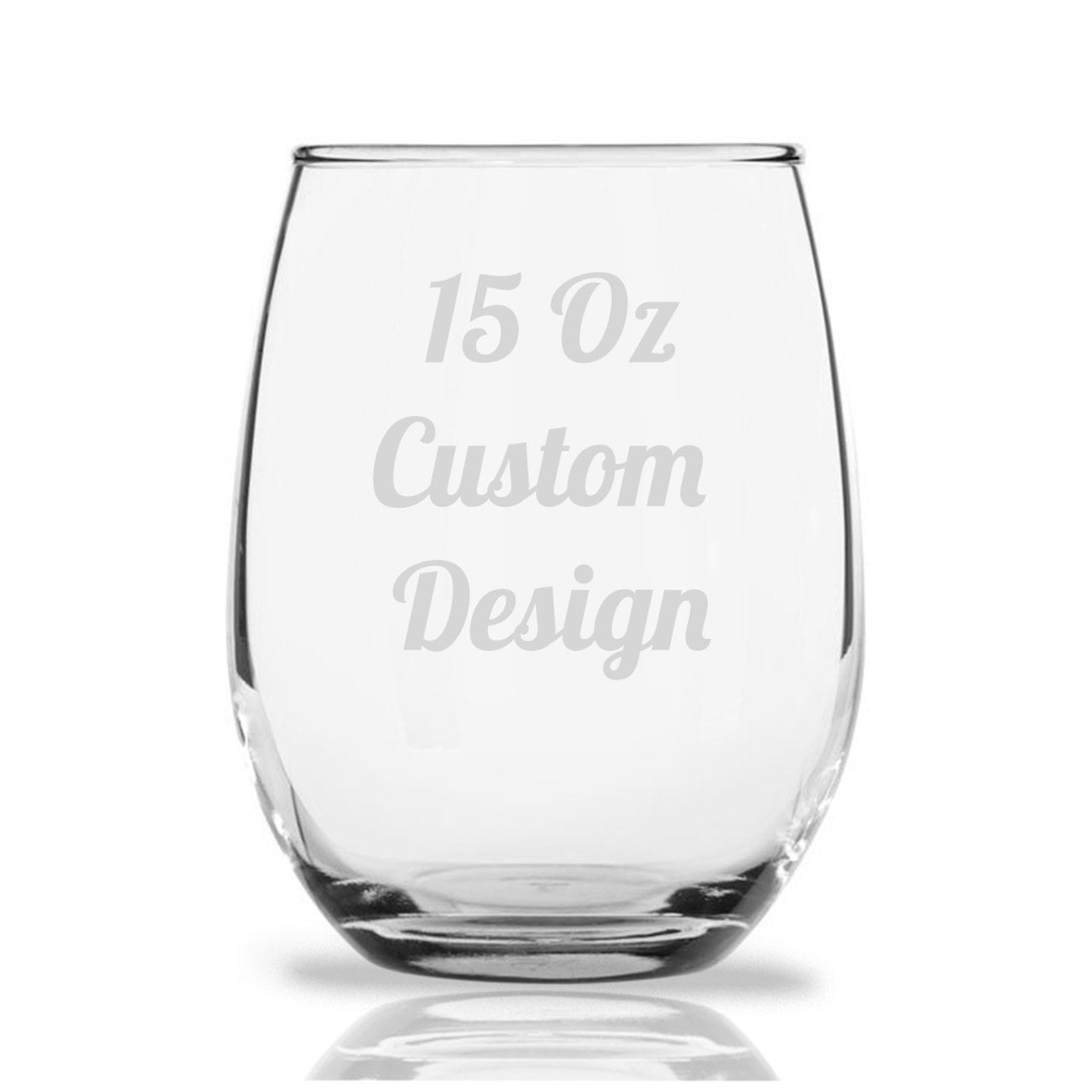 Etched Stemless White Wine Glasses Couples - Design: N2 - Everything Etched